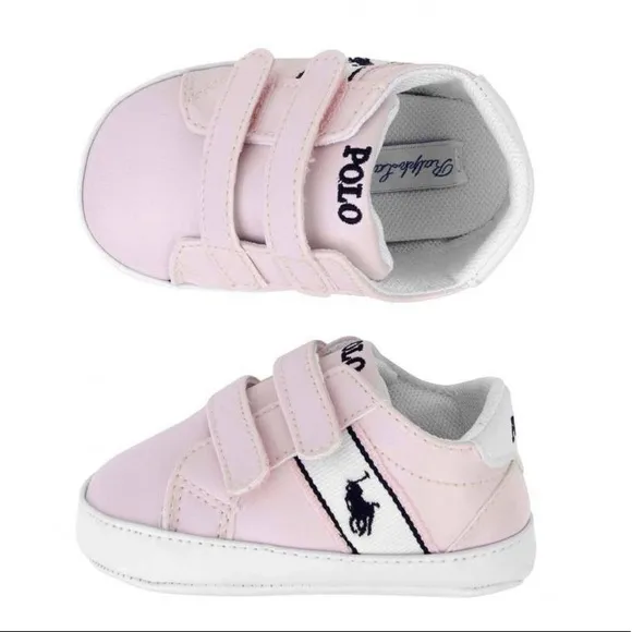 RALPH LAUREN BABY GIRLS PINK QUIGLEY SNEAKERS