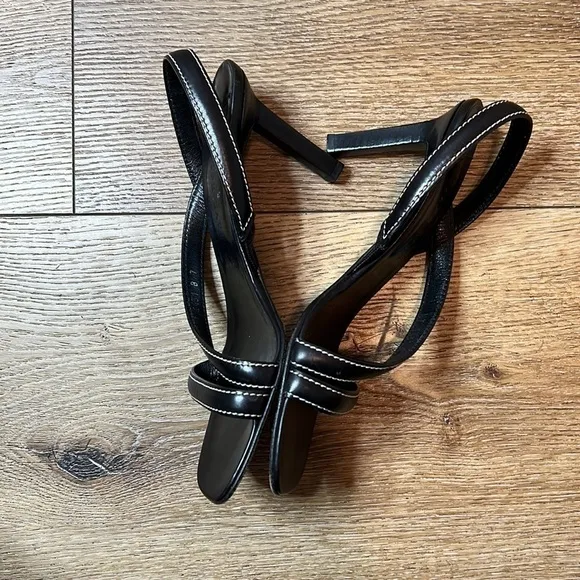 Ralph Lauren Black Leather Sandals Size 7B