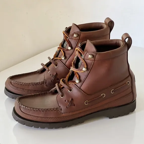 Ralph Lauren Polo Brown Leather Chukka Hiking Trail Ankle Boots Size 7B