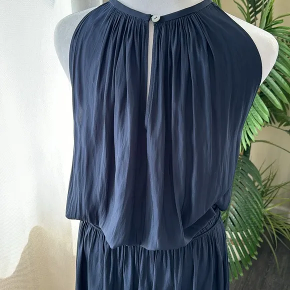 Ramy Brook Audrey Smocked Midi Dress, Small, Navy, $425
