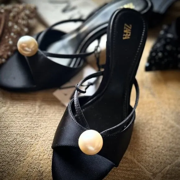 RARE!!! ZARA Embellished Heels NWT