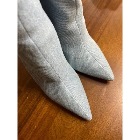 RAYE Womens Benita Jean Knee High Boots in Denim Blue 6 New High Heels