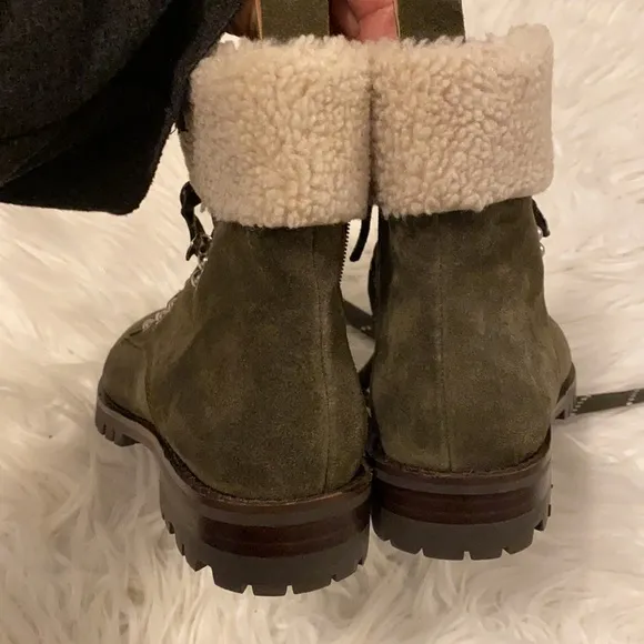 Rebecca Minkoff Jaylin Shearling Cuff Suede Hiking Boots