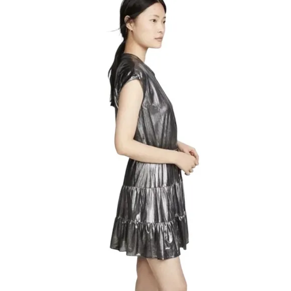 Rebecca Minkoff Silver Ollie Dress Large NWT