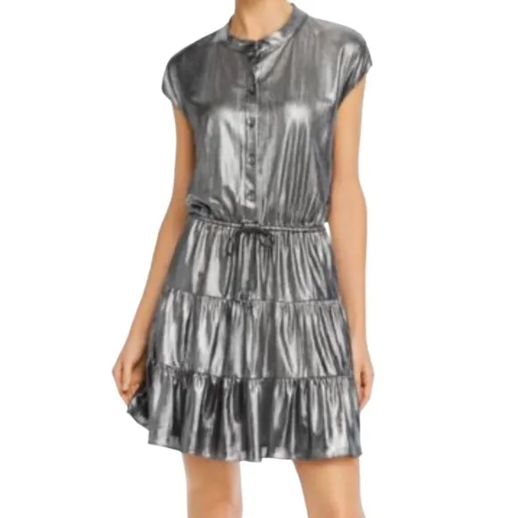 Rebecca Minkoff Silver Ollie Dress Large NWT