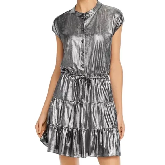 Rebecca Minkoff Silver Ollie Dress Large NWT
