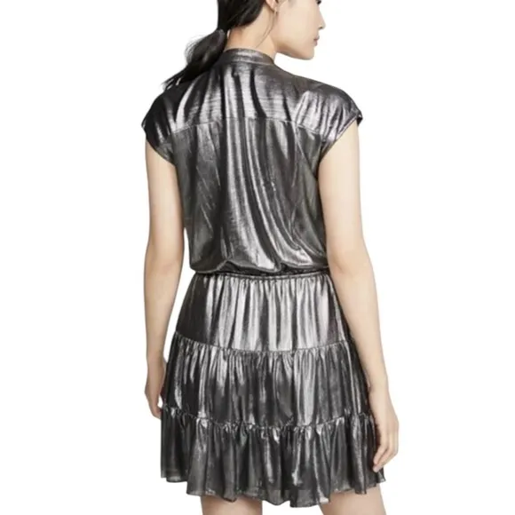 Rebecca Minkoff Silver Ollie Dress Large NWT