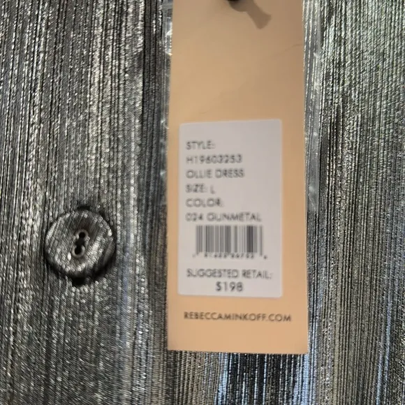 Rebecca Minkoff Silver Ollie Dress Large NWT