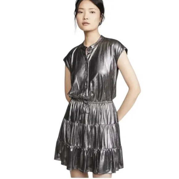 Rebecca Minkoff Silver Ollie Dress Large NWT
