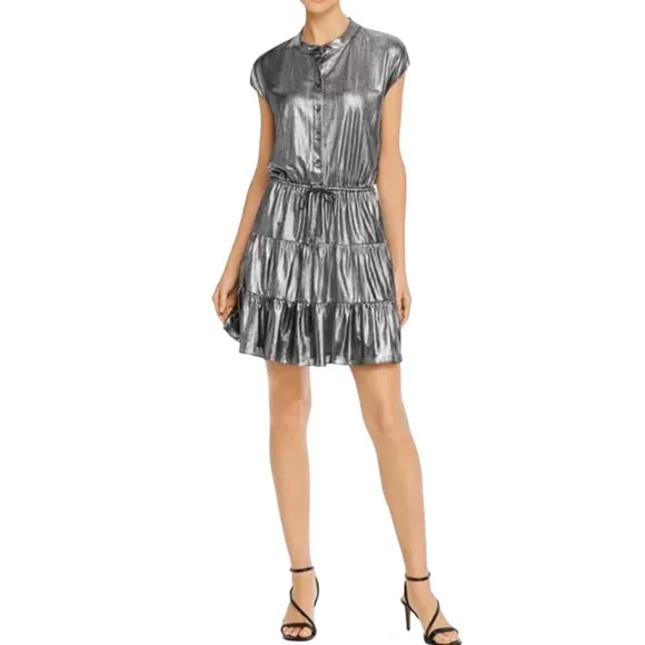 Rebecca Minkoff Silver Ollie Dress Large NWT