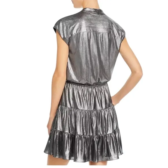 Rebecca Minkoff Silver Ollie Dress Large NWT