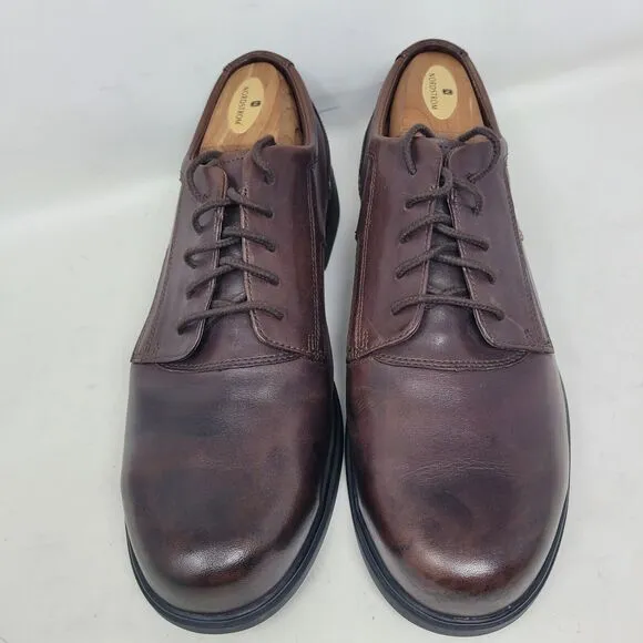 RED WING brown leather steel toe #6663 work shoes oxford men's size 9.5D ~ EUC
