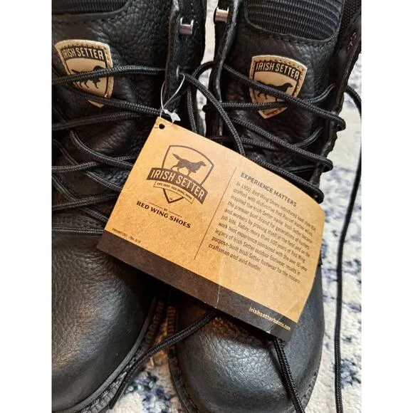 Red Wing Irish Setter Kittson 6&quot; STEEL TOE Black Work Boots Men 7.5 83664 NWOB