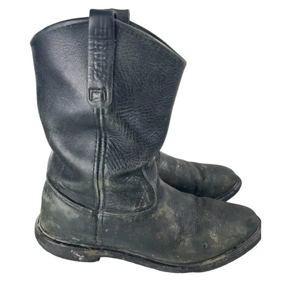 Red Wing Men's Pecos Black Leather Western Moto Work Boots Sz 11.5D (1125)