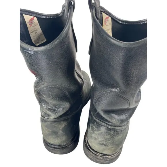 Red Wing Men's Pecos Black Leather Western Moto Work Boots Sz 11.5D (1125)