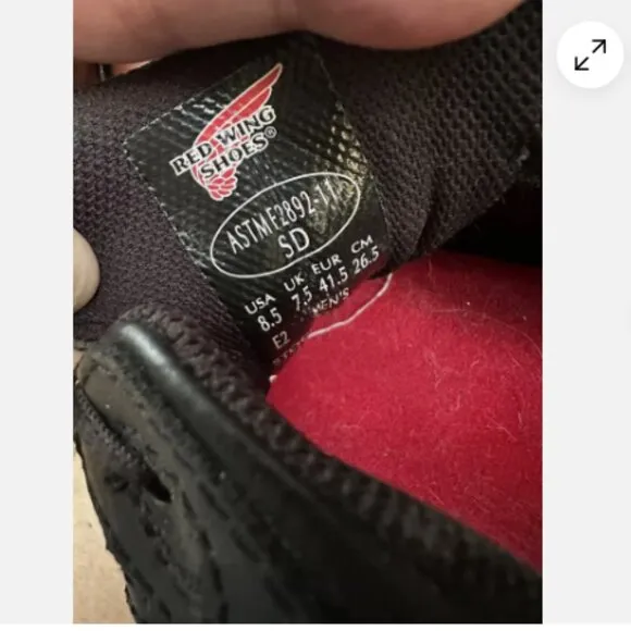 Red Wing Shoes Aluminum Toe Black Work 8337 Sneaker Size 8.5 E2 Fast Shipping