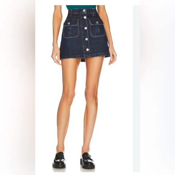 RE/DONE 70’s Button Front Mini Skirt