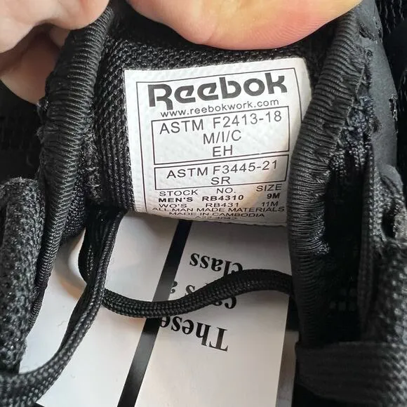 Reebok ASTM memory tech cushion fusion flex weave work shoes safety toe cap MWOB