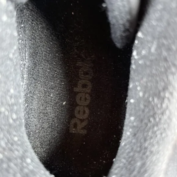Reebok Mens Size 9 Work N Cushion 4.0 KC Walking Black Hook &amp; Loop Shoes Comfort