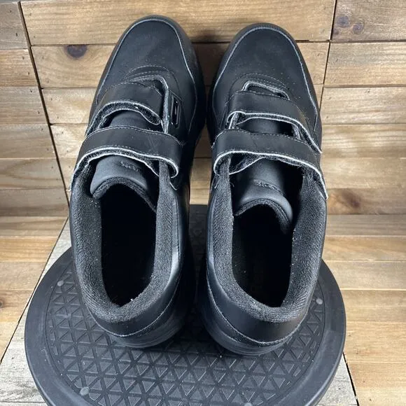 Reebok Mens Size 9 Work N Cushion 4.0 KC Walking Black Hook &amp; Loop Shoes Comfort