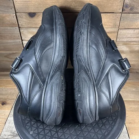 Reebok Mens Size 9 Work N Cushion 4.0 KC Walking Black Hook &amp; Loop Shoes Comfort