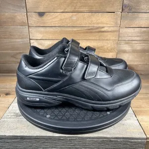 Reebok Mens Size 9 Work N Cushion 4.0 KC Walking Black Hook &amp; Loop Shoes Comfort