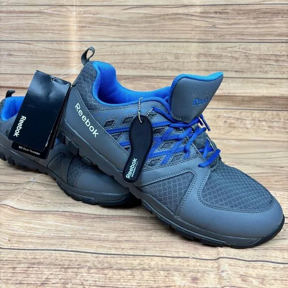 Reebok Mens SubLite Work Shoes Size 15M Gray &amp; Blue Athletic Footwear