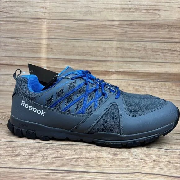 Reebok Mens SubLite Work Shoes Size 15M Gray &amp; Blue Athletic Footwear