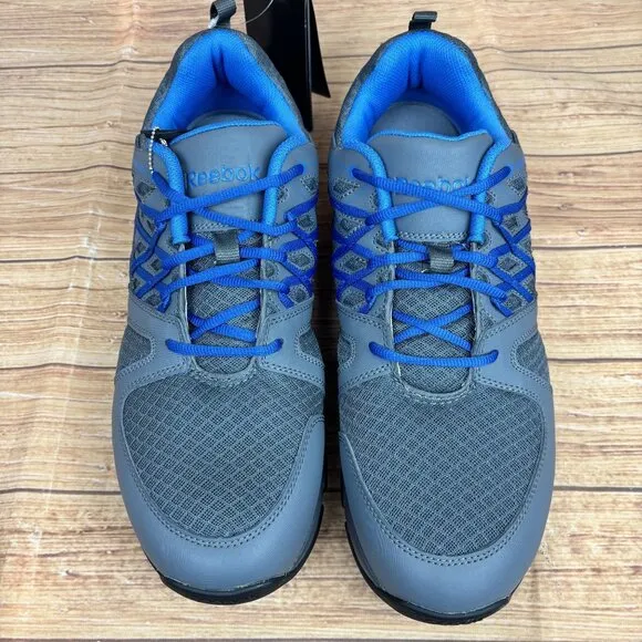 Reebok Mens SubLite Work Shoes Size 15M Gray &amp; Blue Athletic Footwear