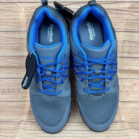 Reebok Mens SubLite Work Shoes Size 15M Gray &amp; Blue Athletic Footwear