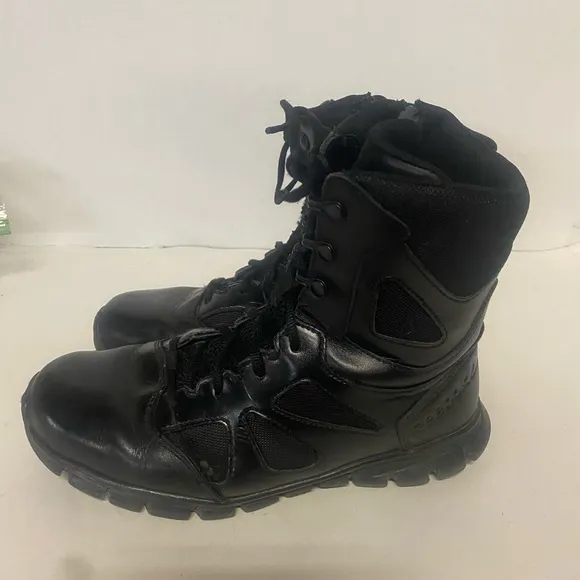 Reebok Mens Work Boots. Tactical wedge sole size 8 M with side zipper.