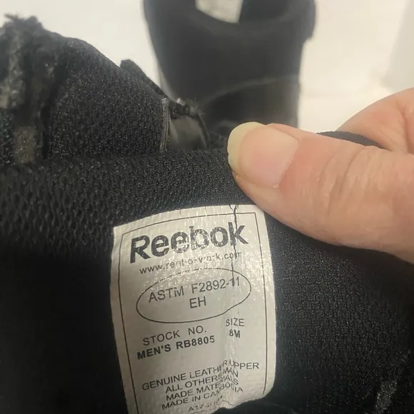 Reebok Mens Work Boots. Tactical wedge sole size 8 M with side zipper.