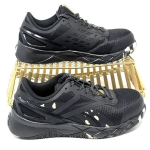Reebok Nanoflex TR Womens Size 7W Black Composite Toe Work Shoes Sneakers