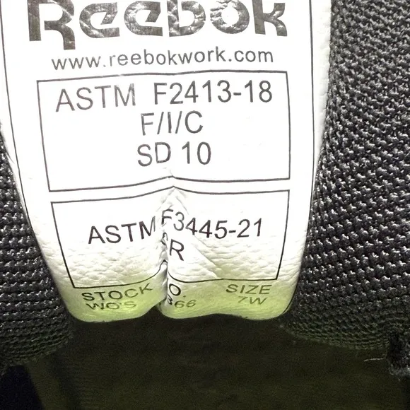 Reebok Nanoflex TR Womens Size 7W Black Composite Toe Work Shoes Sneakers