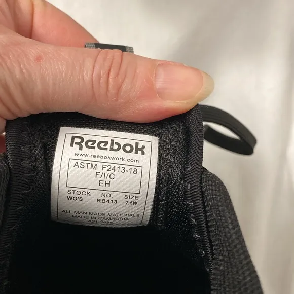 Reebok ~ Women’s 7.5W Fusion Flexweave Work Comp Toe Causal Shoes~Black &amp; White