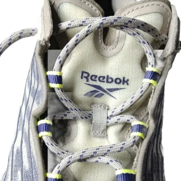 Reebok Zig Kinetica II Boulder Grey Dark Orchid  White Running Shoes Men's 9.5