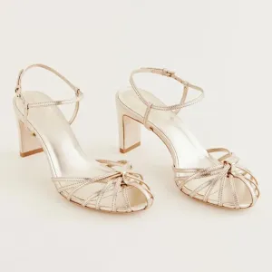 Reformation gold Pamela heeled sandals