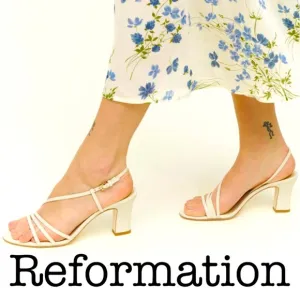 Reformation Pixie Almond High Heel Sandals Size 10.5