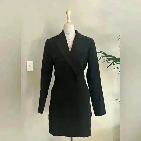 Remi x Revolver Black Blazer Dress with Waist Belt | Size XS