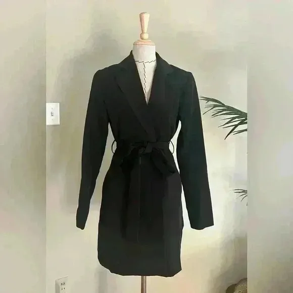 Remi x Revolver Black Blazer Dress with Waist Belt | Size XS