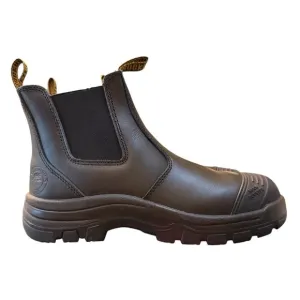 ROCKROOSTER Lumen Black 6 inch Pull on Leather Work Boots Size 10