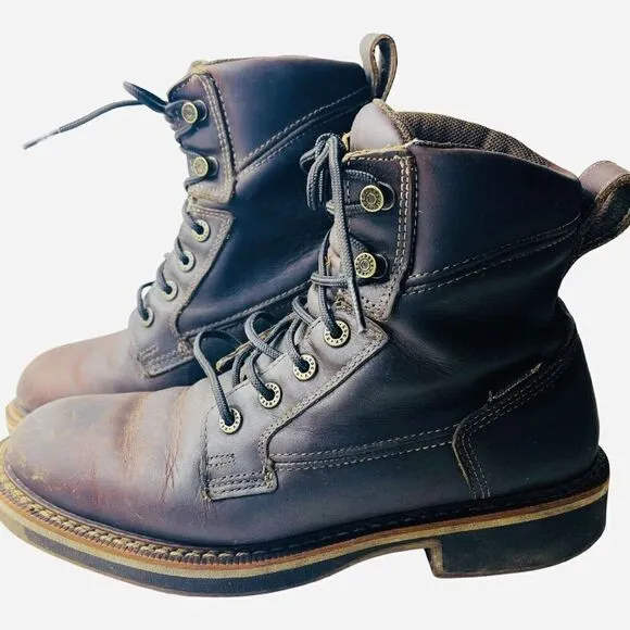 Rocky Mens Size 8M Lace Up Work Hiking Waterproof Boots Brown Leather