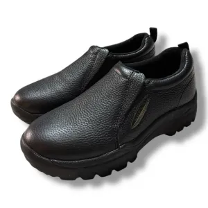 Roper Men’s Work Performance Slip-On Shoes Smooth Black Tumbled Leather Size 7W