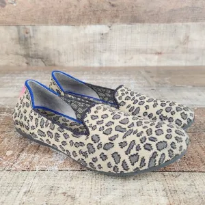 Rothy's Girls 3 Kids Loafer Leopard Print Knit Fabric Slip On Everyday Shoes