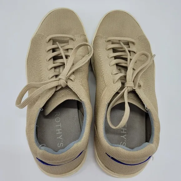 Rothy's RS02 Sneakers Tan Cream Wheat Casual Lace Up Low Top Mens Size 10