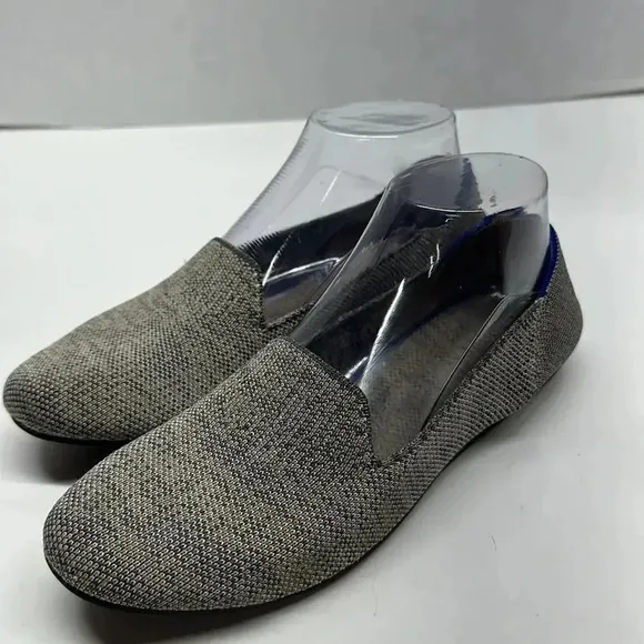 Rothy’s Taupe Heather Grey Blue Slip On Washable Loafers Shoes Size 8