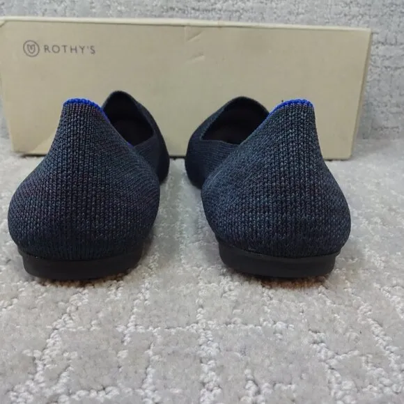 Rothys The Flat Navy Heather Round Toe Slip on Shoes Multiple Sizes