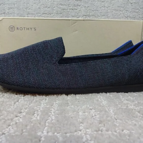 Rothys The Flat Navy Heather Round Toe Slip on Shoes Multiple Sizes