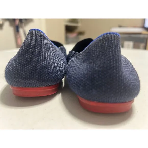 Rothy's The Kids Loafer Girls Navy Blue Slip-On Shoes Youth Size 1