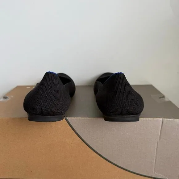 Rothy’s The Loafer Captoe Black/Blue Flats Women Slip On Shoes- W 7